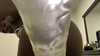Early morning big toy in male ass thong to the side