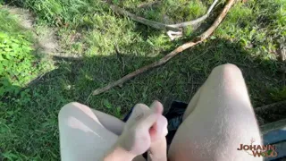 Public On A Bench, A Risky Place To Jerk My Huge Dick Off