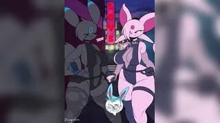Espeon and Umbreon (Burgerkiss)