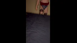 Sissy slut strips naked
