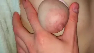 I stretch my tits hard