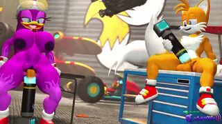 Tails uses the portal flirting Wave