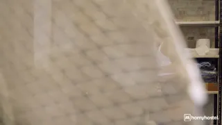 Squirting Brunette Nearly Caught by Janitor While Fucking part 1