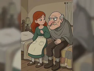 young maid with grandpa