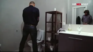 Gay Rough Doggy Anal... He Pulls His Pants Down and Gets Bent Over the Sink for a Hard Fucking