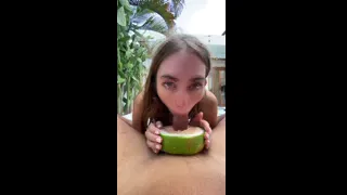He cummed in my mouth through a watermelon fr