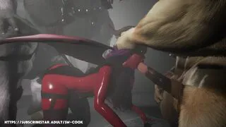 Two Centaurs Destroy Red Succubus - Double Vaginal & DP