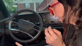 Public handjob in car