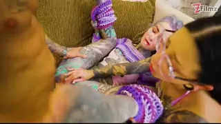 Inked Girl Gets Hard Anal, ATM in Threesome