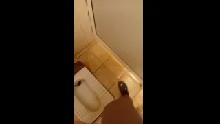 I jerk off and cum in a dirty public toilet