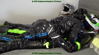 fucking, jerking off on snowboard boots in Twinkx PVC suit