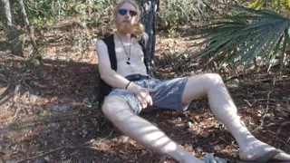 Chilling in the woods, it's impossible to keep any clothes on!