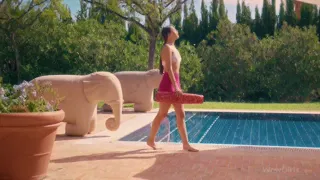 WOWGIRLS Amazing girl Vixi Rafi doing yoga naked by the pool in this hot solo video