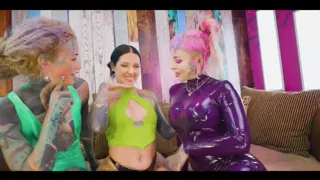 Bound Goth Chick Taken by Two Latex Dominas Stuffed Full and Made to Squirt