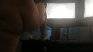 Amateur wife masturbates with her fingers in her pussy.