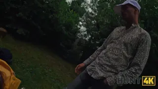 HUNT4K. Stretched her hole right in the forest