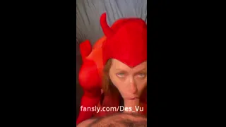 hot as hell devil sucks out his soul | creampies in back out | bodystocking nylon fetish cosplay