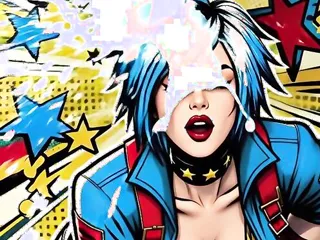 a huge cumshot surprise for Neon-Girl