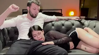 CAN My Stepdaughter Swallow My HUGE COCK While She Lies On My Lap During Our Favorite Series?!