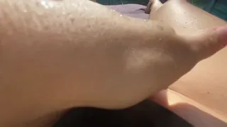 POV very excited in a private villa by the pool