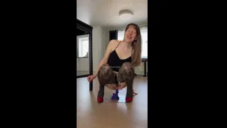 Demon dildo inside booty induces new moaning sounds