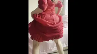 Girlfriend showing off her dress for you