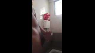 Caught my stepbro jerking off naked in the bathroom