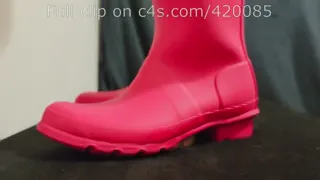 LittleShoes - Cock Crush Pink Hunter Boots Size 34 Preview POV