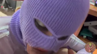 MASKED FACE CHOKES ON RAGGED BLOWJOB CUM