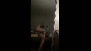 Blonde Tattooed gf riding dick