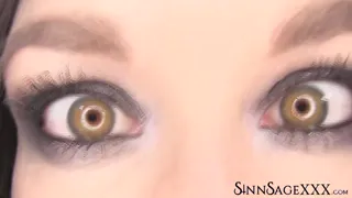 Sinn Sage Highlights Beautiful Hazel Eyes In Close Up For Camera View