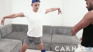 TwinkTop- Young Twink top Michael Flex breeds Coach Romano at tryouts