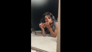 sloppy mirror blowjob training , alt girl gets messy