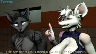 Officer Flint Play in the bath
