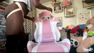 Ebony Trans Girl Vanniall Wrecks Her Tight Asshole and Strokes Her Girl Dick on Webcam