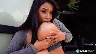 Isa Gomez can't stop sucking her nipples and playing with her Latina pussy