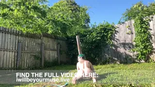 Rinsing Off My Naked Body With A Hose In Slow Motion