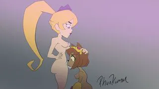 Phunkumm - Kit x Miss Information Strap-on Blowjob to Throat Pie (Sounded) [Gameovers