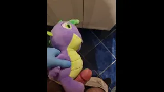 Playing wirh my spike the dragon plush