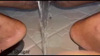 Hairy wet pussy Pee after a hot fuck