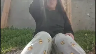 18yo Fat Tranny jerks off in public