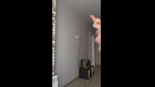 shy teen tgirl trying her dance move until you notice her