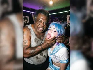 Ugly bastard kissing femboy
