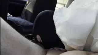 My first time for you MyzaHR sweet blowjob in the car, cum in mouth