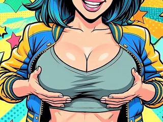 Lucille teasing her breasts