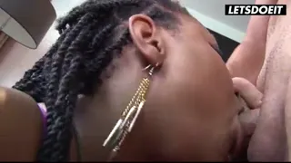 Sloppy Interracial Cocksucking With Ball Licking and Deepthroat... She Opens Wide for a Huge Cum Facial