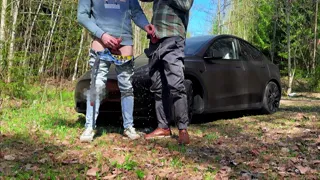Road trip - peeing in the woods