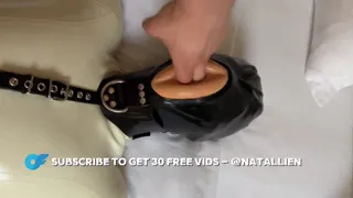 Latex Femdom Futa Pegging her Subby Toy - Ass Stretching