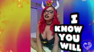 Goddess Rarity cosplays Bowsette to play fun games