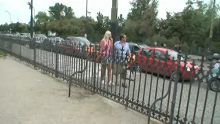 Dirty grandpa fucks blonde teen in several public places